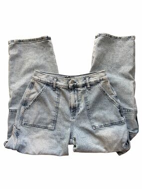 Silver Jeans Co. Light Wash Denim Cargo Jeans Utility Wide Leg Y2K Baggy Casual